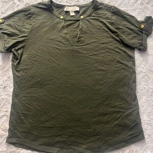 Michael kors Olive Green Short Sleeve Top